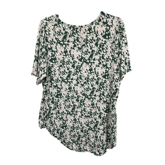 Lane Bryant Womens 14/16 Green & White Patterned Top - Picture 3 of 5